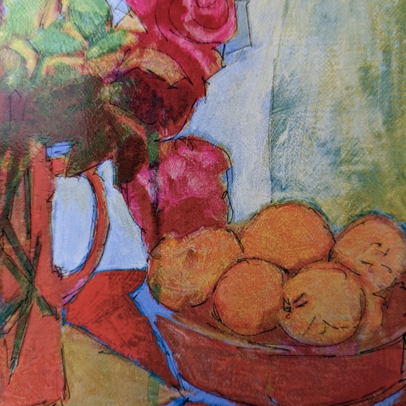 Yuval Wolfson NWOT art print signed archival "Breakfast Table" floral yellow - Picture 4 of 9
